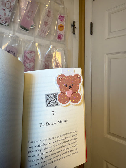Cozy Teddy Magnetic Bookmark | Cute Kawaii Bear Book Marker